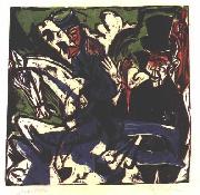 Ernst Ludwig Kirchner Schlemihls entcounter with small grey man oil